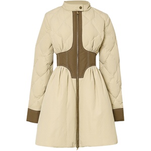 2025冬季新款时尚甜酷风撞色收腰显瘦南瓜裙白鸭绒保暖羽绒服