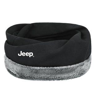 JEEP吉普毛茸茸防寒帽子围巾男士护颈脖套女冬季骑行面罩可带头盔