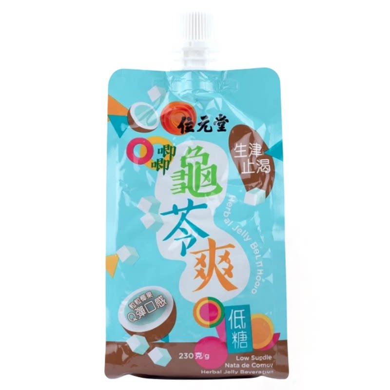 位元堂唧唧龟苓爽椰果低糖230g办公零食夏日祛火解暑吸吸果冻布丁
