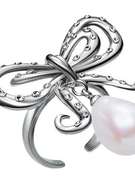 蝴蝶结开口PEARLONA珍珠复古