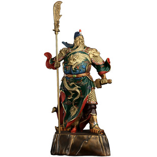 《忠义盖世》铜关公摆件家用招财武财神二爷供奉神像店铺开业礼品