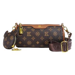 爆款超火圆筒老花小包包女2025新款今年流行百搭高级感斜挎枕头包