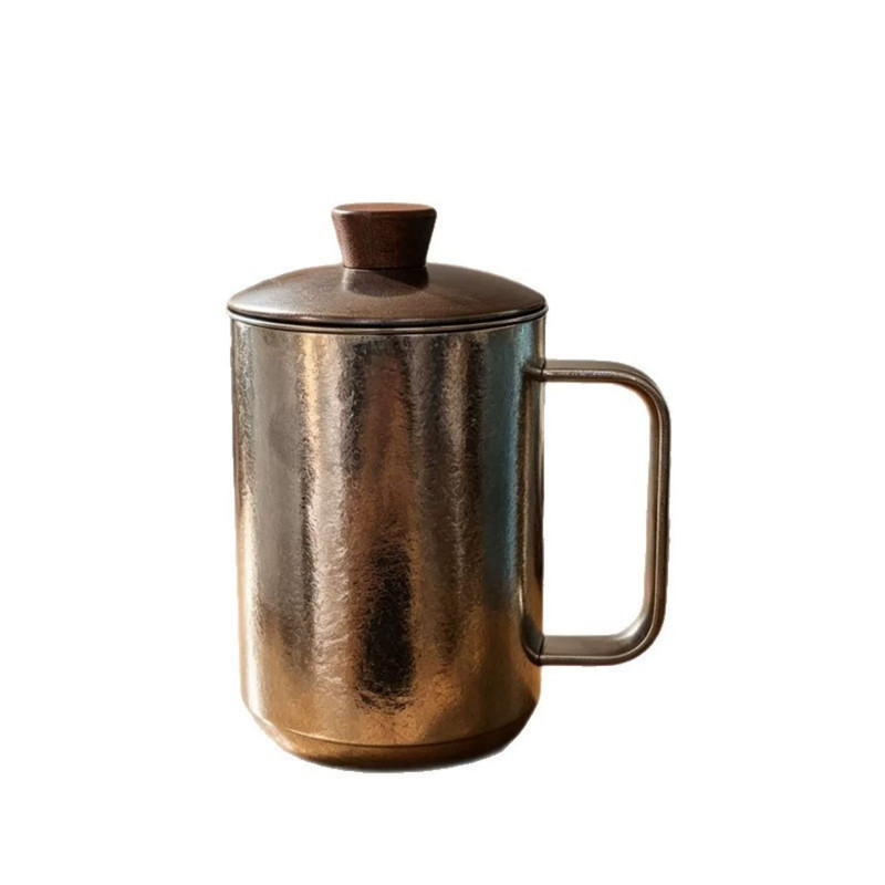 磁吸纯钛茶水分离保温杯可刻字