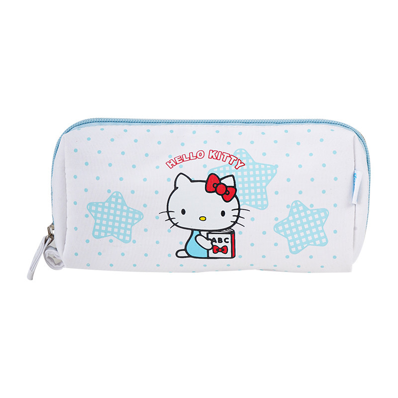 悦木HelloKitty可爱卡通笔袋少女心蝴蝶结拉链收纳包波点布艺笔袋