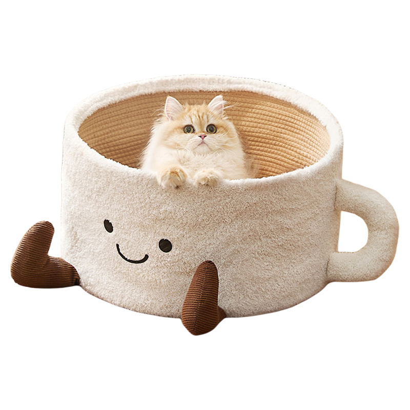 网红搞怪猫窝咖啡杯毛绒玩偶