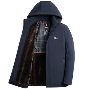 啄木鸟加绒加厚棉衣男士冬季商务休闲长辈保暖可脱卸帽棉服外套男