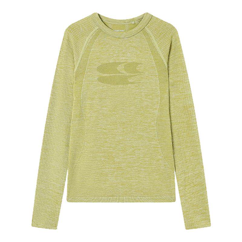 CryingCenter 一体织花纱肌理分割修身运动训练长袖吸湿排汗女款