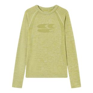 CryingCenter 一体织花纱肌理分割修身运动训练长袖吸湿排汗女款