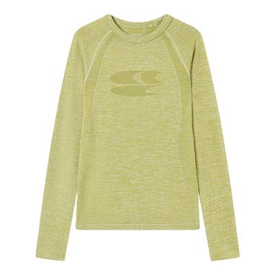 CryingCenter 一体织花纱肌理分割修身运动训练长袖吸湿排汗女款