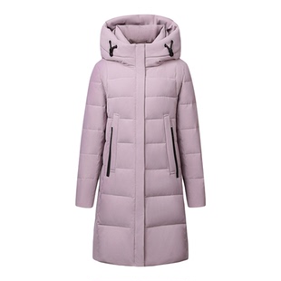 波斯顿羽绒服女款加厚中长款波士顿官方旗舰店正品中国红中年女士