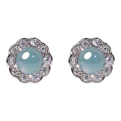 东海世家s925银翡翠耳饰女