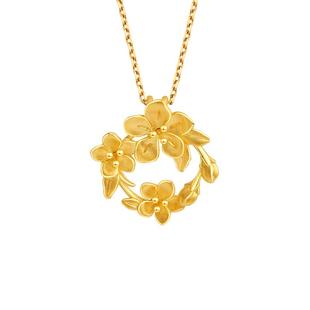 老庙黄金足金999金玉满棠花环挂坠吊坠5G富贵花海棠繁花似锦