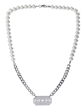 精致高级潮男女刀片拼接项链