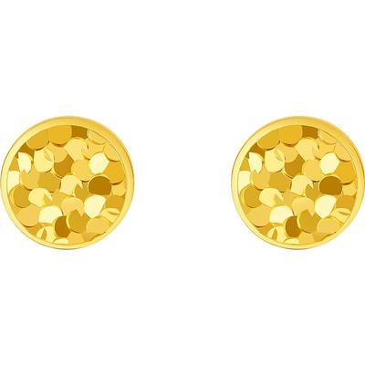 周六福5G黄金耳钉女计价足金几何耳饰女友圣诞礼物爆闪碎冰冰