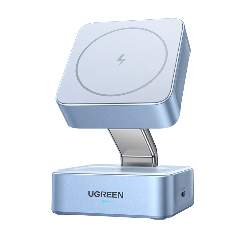 绿联二合一magsafe磁吸无线充电器适用iPhone18promax苹果17手机25W快充airpods5耳机多合一桌面充电支架