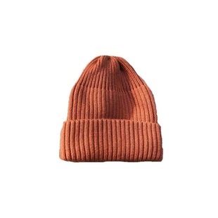 显脸小帽子！冰岛粗毛线糖果色百搭卷边坑条毛线帽保暖护耳帽子女