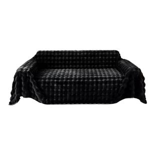 兔毛绒沙发巾盖布冬季加厚长毛绒坐垫沙发垫套罩秋冬防猫抓毯全盖