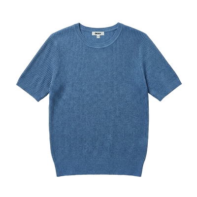 短袖针织衫圆领肌理感