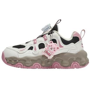 安踏儿童鞋布朗尼加绒二棉鞋女童休闲鞋冬季旋转扣老爹鞋运动鞋子