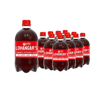 罗汉果村超可乐国产大瓶装整箱零糖碳酸饮料解腻无糖汽水500ml