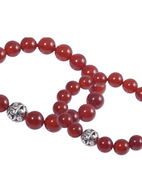 梦克拉 S925银红玛瑙手链 时尚手链 珠联璧合