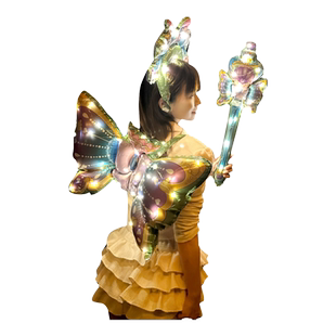 网红发光巴啦啦小魔仙翅膀气球背饰儿童礼物女孩生日户外拍照道具