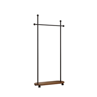 中古衣帽架入户卧室落地式双层挂衣架新款家用可移动衣服置物架子