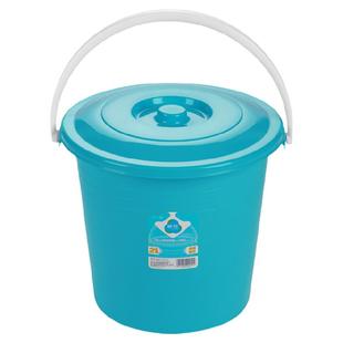 茶花带盖水桶家用储水用大塑料桶大号手提桶子加厚洗车小圆桶存水