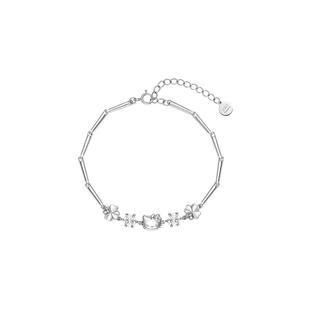 hellokitty正版 女孩生日礼物凯蒂猫手链 儿童女童纯银毕业送女友