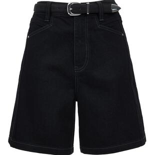 【ONLY奥莱】春夏纯色复古黑牛仔显瘦A字版型高腰短裤牛仔裤女