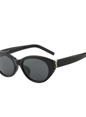 【自营】YSL圣罗兰墨镜女士25新款时尚复古椭圆形太阳镜SL M148/F