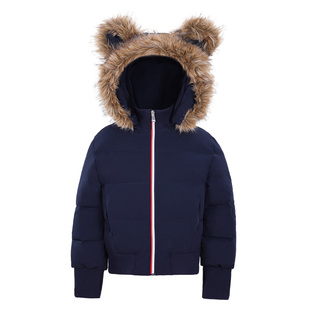 BarryBanny女童毛领连帽羽绒服90白鸭绒2026冬季新款儿童保暖外套