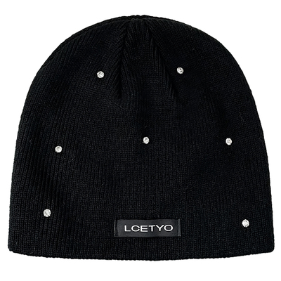 秋冬天水钻毛线帽高级感