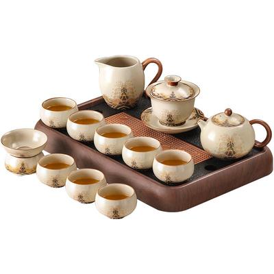 茶具套装家用轻奢高档陶瓷盖碗茶壶茶杯茶盘功夫客厅喝茶杯子全套
