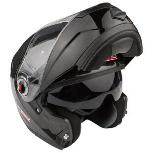 LS2防雾双镜片揭面盔碳纤维摩托车头盔男女全盔截面四季冬季FF394