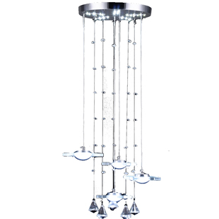 精品超薄LED水晶餐厅灯吊灯四头简约现代饭厅灯书房吧台创意灯具