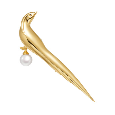 LynnHaven麟玟 ART锦鸡 18K金澳白海水珍珠胸针时尚联名款礼物