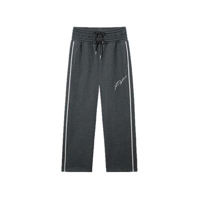 PSO Brand男装女装全棉毛圈杠条织带直筒假两件卫衣长裤潮牌设计