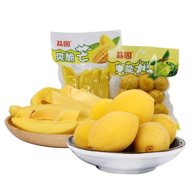 荔园爽脆桃爽脆芒真空装童年零食