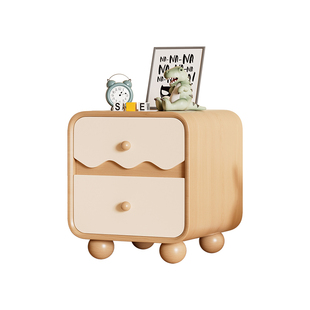 床头柜超窄小型实木儿童家用卧室2025新款奶油风创意高级感收纳柜