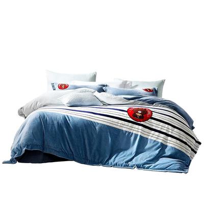 富安娜牛奶绒导电丝四件套