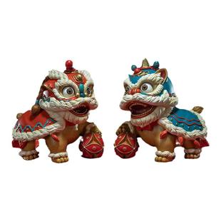 铜师傅 全黄铜摆件《狮舞吉祥》铜工艺品 办公室客厅桌面家居饰品