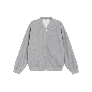 BODYDREAM新款棒球领夹克男士拉链开衫宽松休闲针织外套/破坏工艺