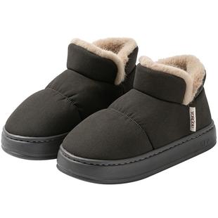 高帮厚底包跟棉拖鞋男秋冬季防水家居家用室内加绒保暖女棉鞋外穿