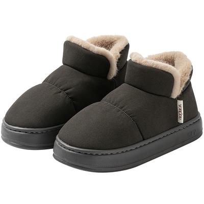 厚底外穿包跟棉拖鞋男秋冬季居家