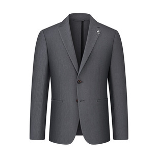 欧定头等舱锦里Suit沉檀雾灰单西高端桑蚕丝商务定制男士西装外套