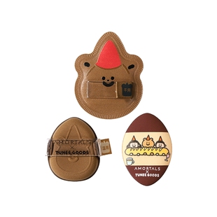 尔木萄 X TUNEE GOODS 口袋面包扑MINI拇指粉扑小拖鞋3枚腮红遮瑕