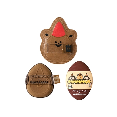 尔木萄 X TUNEE GOODS 口袋面包扑MINI拇指粉扑小拖鞋3枚腮红遮瑕