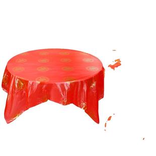 喜庆红色桌布一次性加厚过年酒席台布塑料薄膜餐布桌垫圆桌长方形