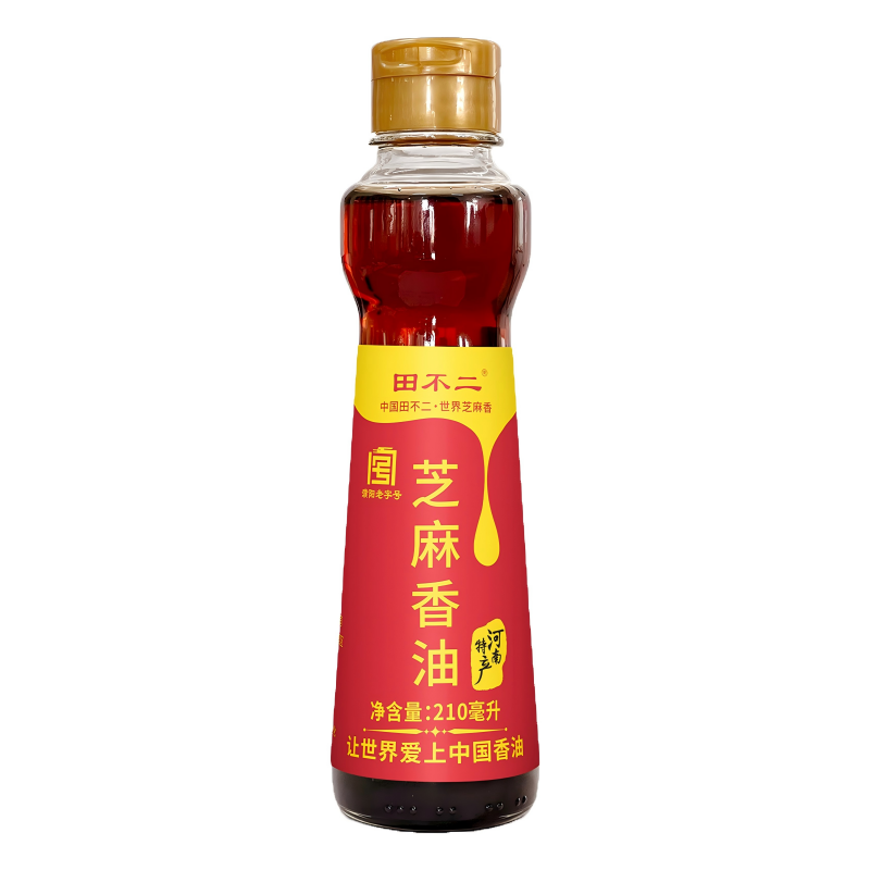 田不二芝麻香油210ml瓶装小瓶家用商用厨房调料油老字号河南特产